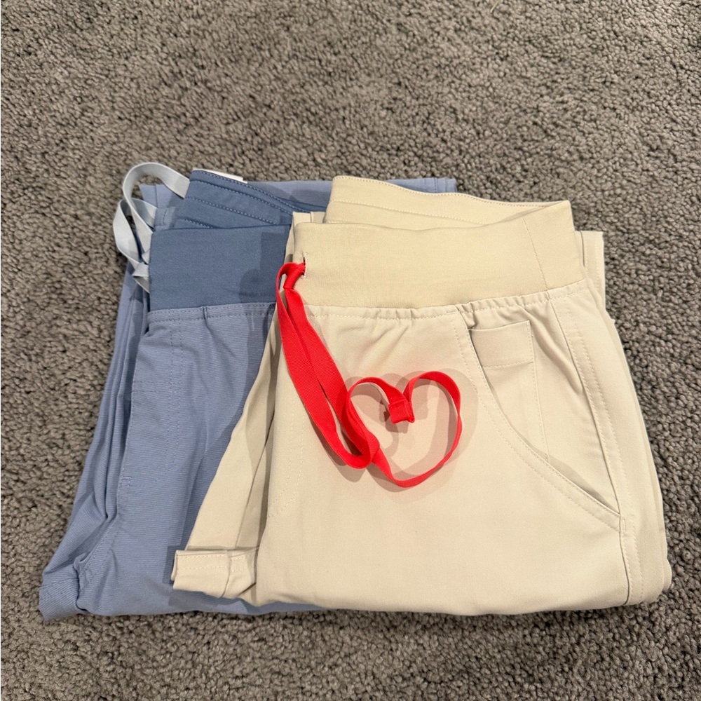 Figs Cream and Blue Joggers